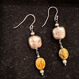Silpada Design Sterling Silver and faceted Tiger’s Eye Earrings